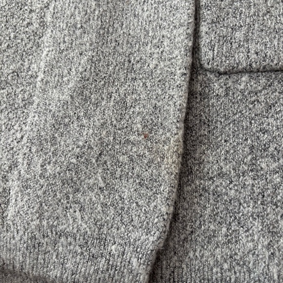 Lush Wool Gray Open Front Long Sweater Coat - Picture 15 of 15